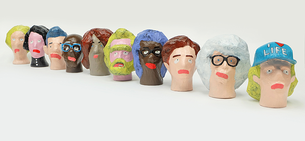 Papier Mache Follower Heads